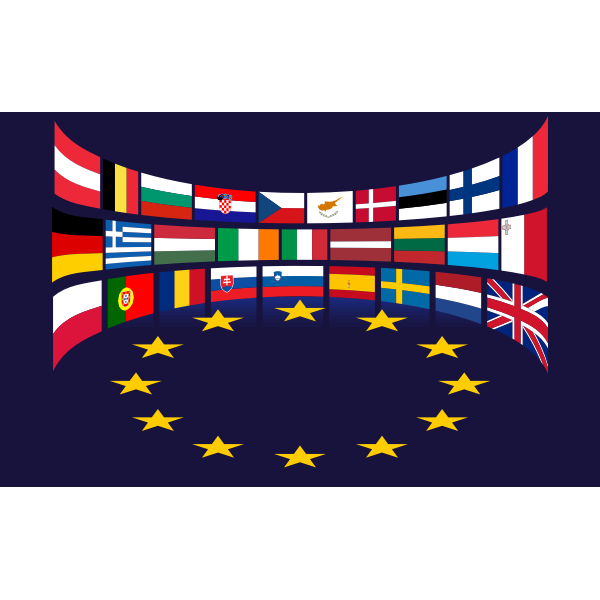 SVG Image of flags of EU states around stars
