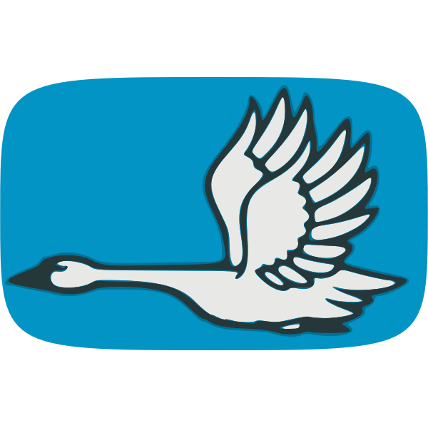 SVG Image of flying swan on blue background