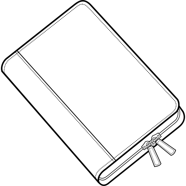 SVG Image of folio with zippers