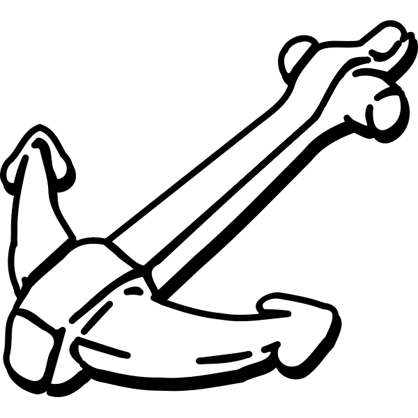 SVG Image of hand drawn anchor in black and white