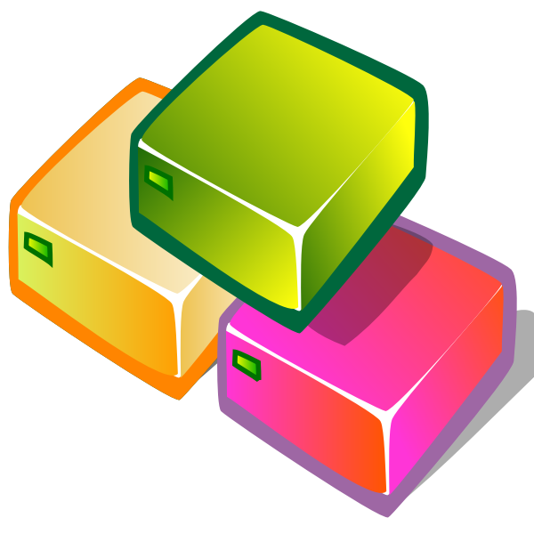 SVG Image of multi colored network servers