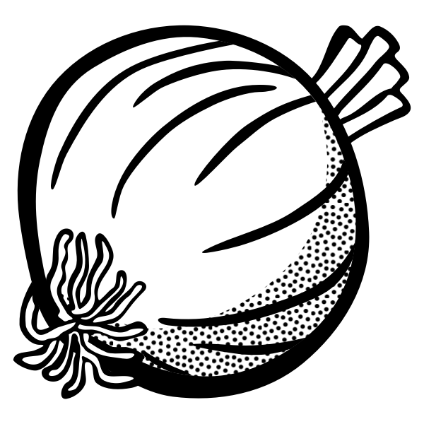 SVG Image of onion in black and white