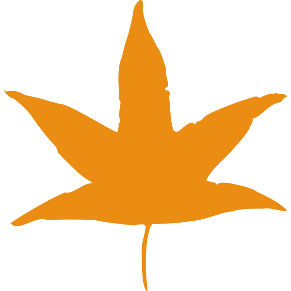 SVG Image of orange silhouette of a leaf