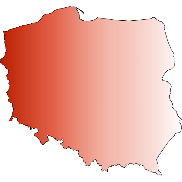 SVG Image of outline red map of Poland