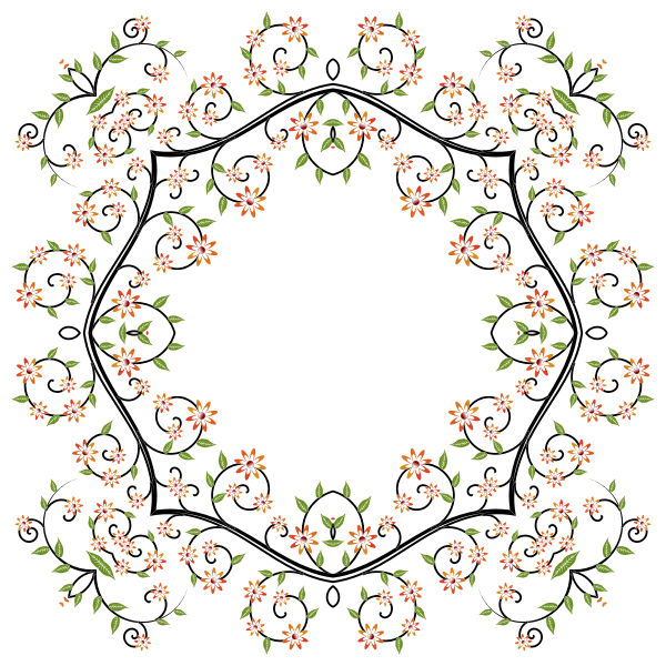 SVG Image of posh floral patterned frame