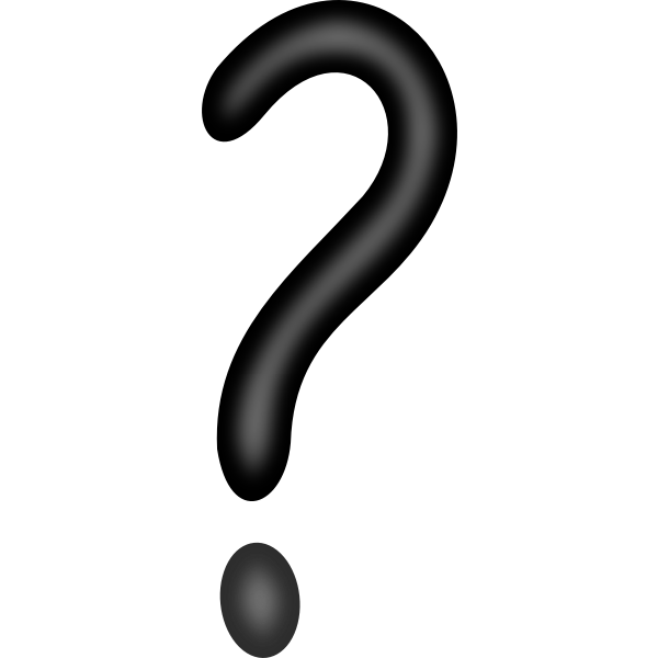 SVG Image of round and shiny black question mark
