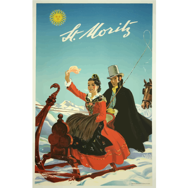 SVG Image of St Moritz travel poster