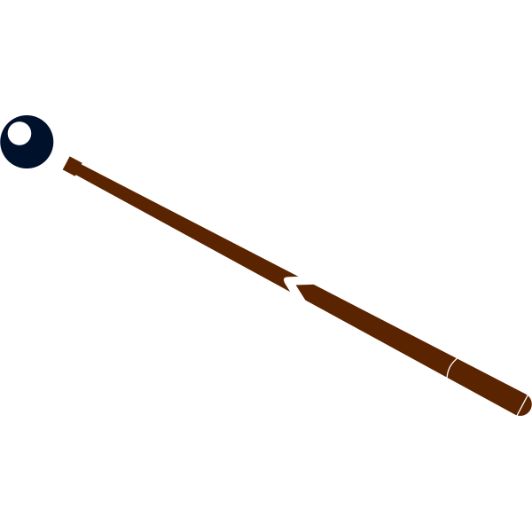 SVG Image of stick and ball for playing snooker