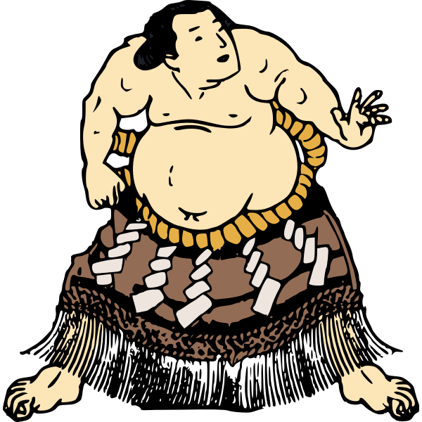 SVG Image of sumo fighter in a skirt