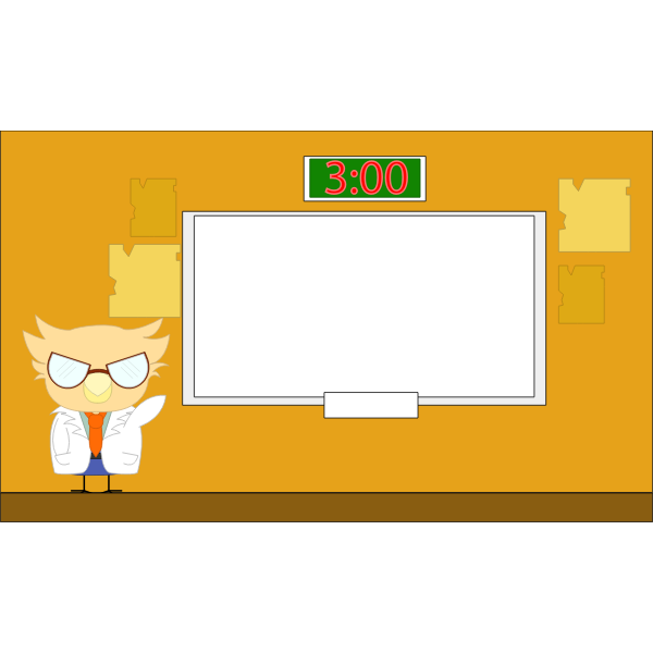 SVG Image of teacher in front of a blackboard