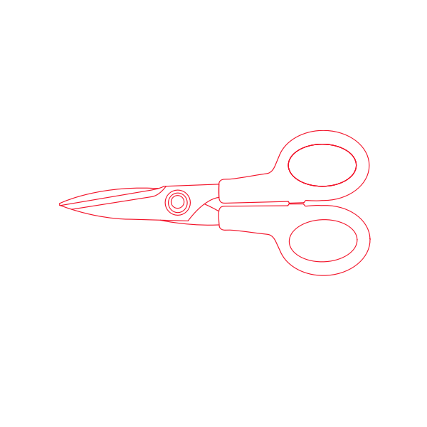SVG Image of technical style drawing of scissors