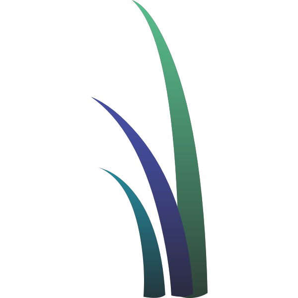 SVG Image of three colored grass leaves