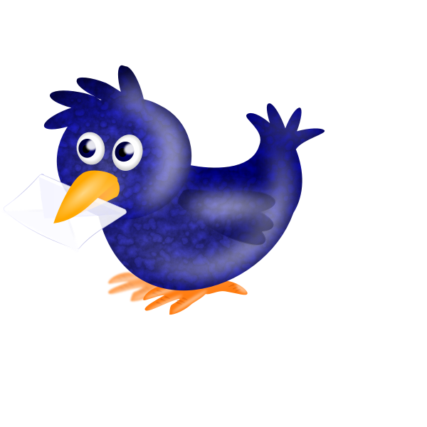 SVG Image of twitter bird carrying a letter in its beak