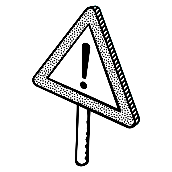 SVG Image of warning traffic sign with a spotty outline