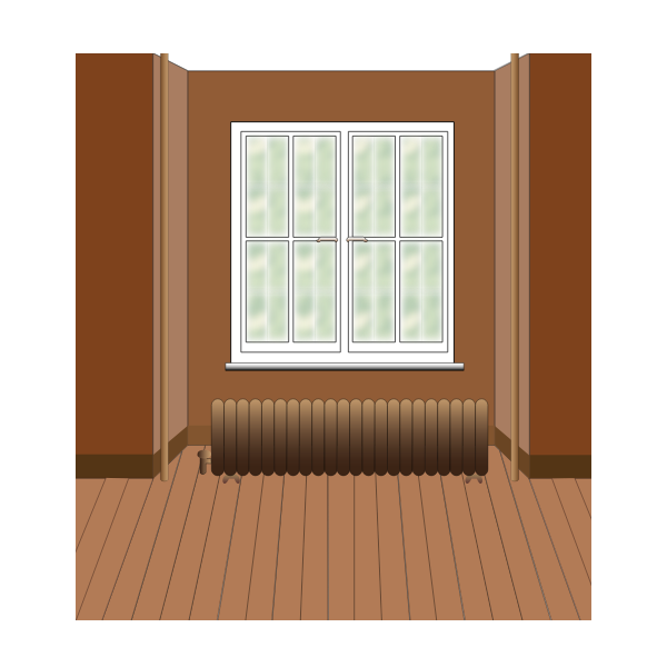 SVG Image of windows behind radiator