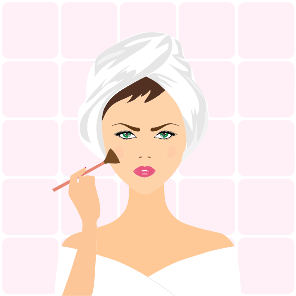 SVG Image of woman applying makeup