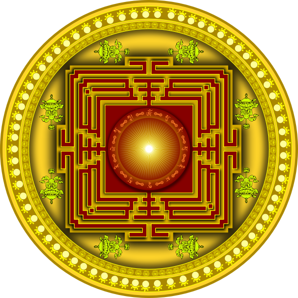 SVG Image of yellow red and orange mandala design