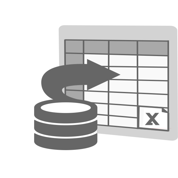 SVG Import to Excel icon vector clip art