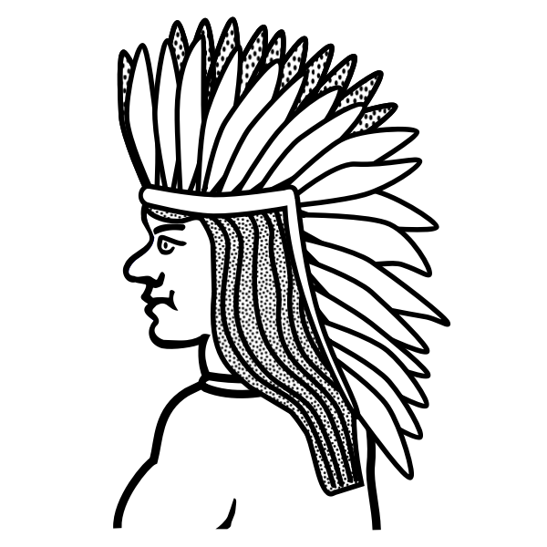 SVG Indian man line art vector clip art