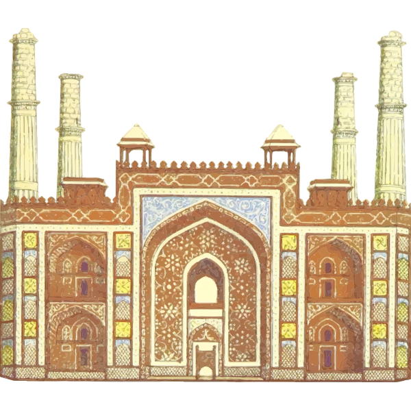 SVG Indian tomb in vintage style