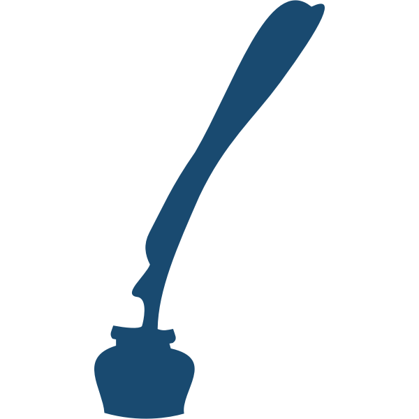 SVG Inkwell with quill silhouette vector image