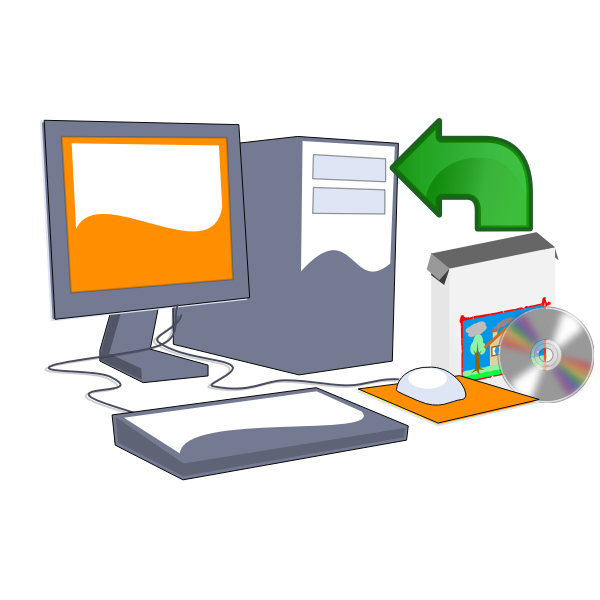 SVG Install computer software CD vector clip art
