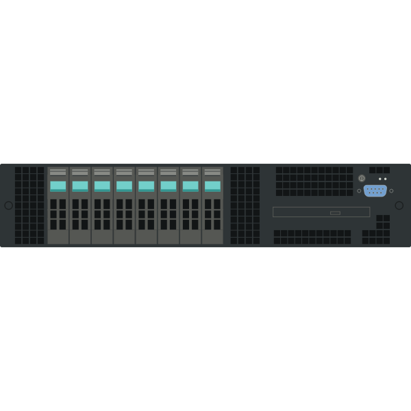 SVG Intel 2U rack server vector clip art