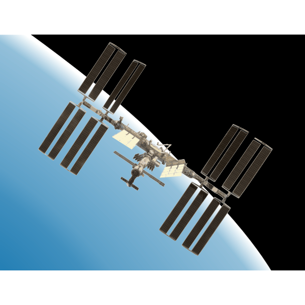 SVG International Space Station with Earth vector illustration