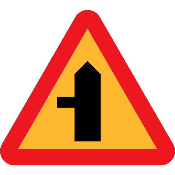 SVG Intersection side road junction vector sign