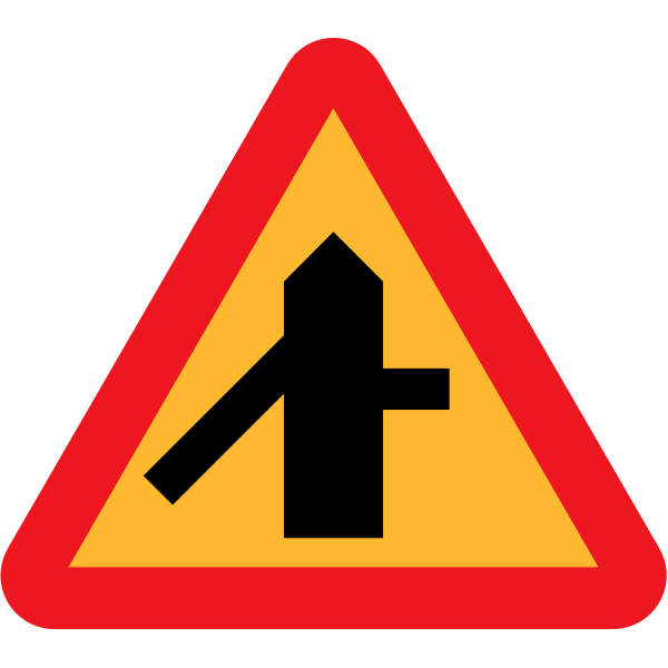 SVG Intersection side traffic junction sign vector illustration