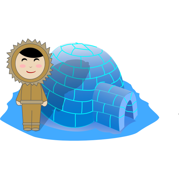 SVG Inuit Girl and Igloo