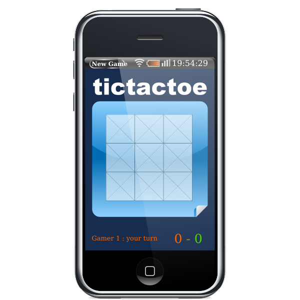 SVG Iphone with tictactoe game on screen vector image