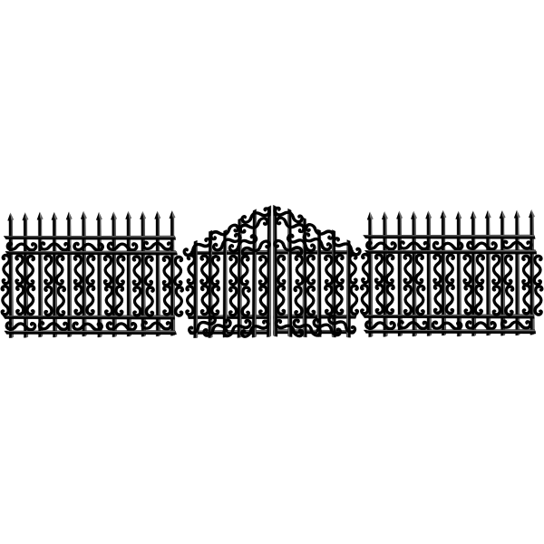 SVG Iron fence and gate