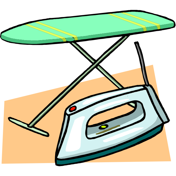 SVG Ironing board and iron vector clip art