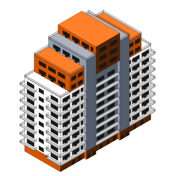 SVG Isometric building vector image