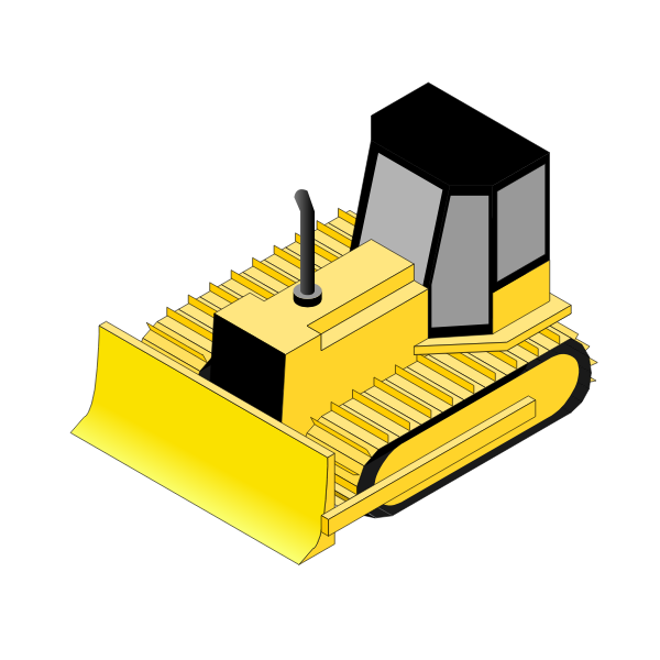 SVG Isometric bulldozer animation