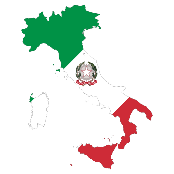 SVG Italian map with flag
