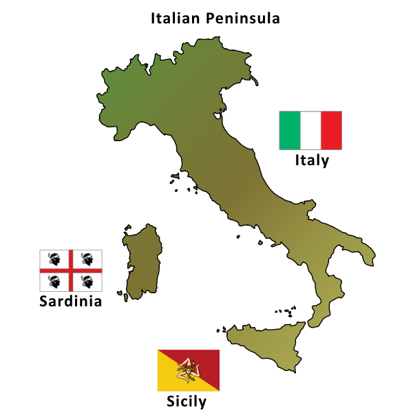 SVG Italian peninsula