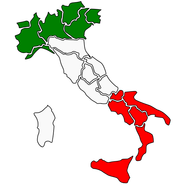 SVG Italy map with regions vector image