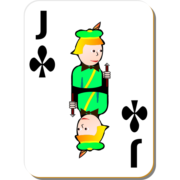 SVG Jack of Clubs gaming card vector illustration