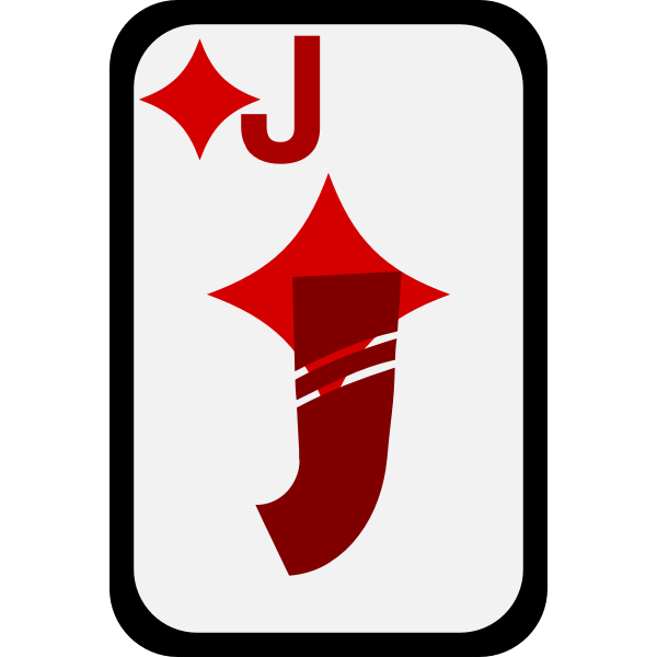 SVG Jack of Diamonds funky playing card vector clip art
