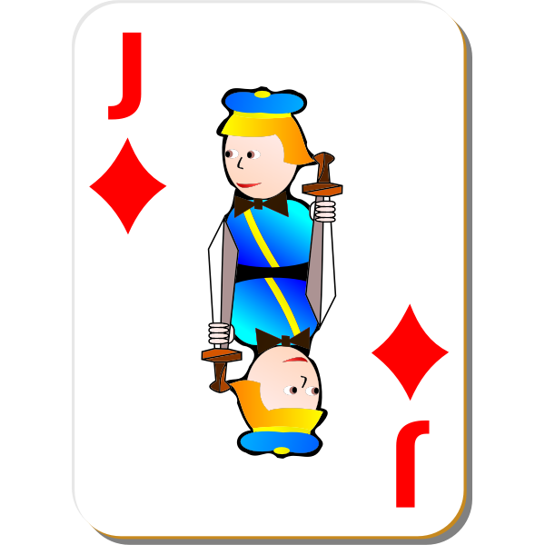 SVG Jack of Diamonds gaming card vector illustration