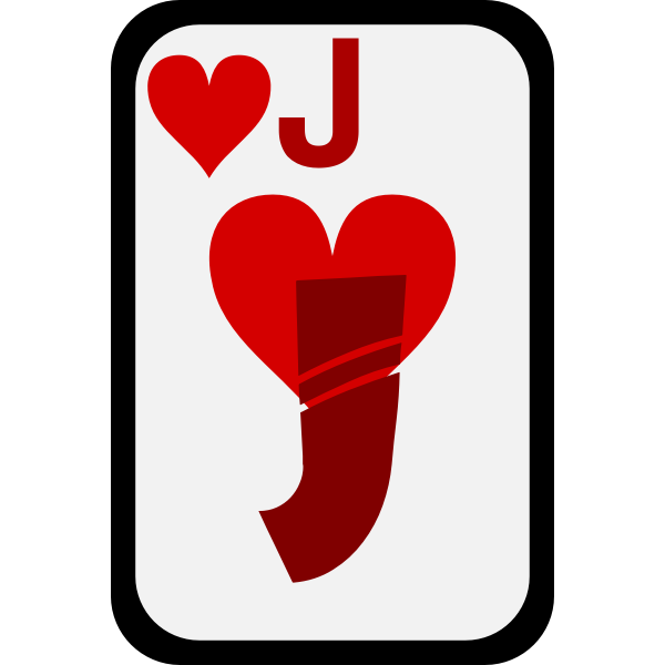 SVG Jack of Hearts funky playing card vector clip art