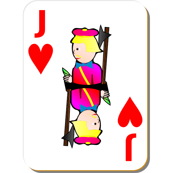 SVG Jack of Hearts gaming card vector drawing