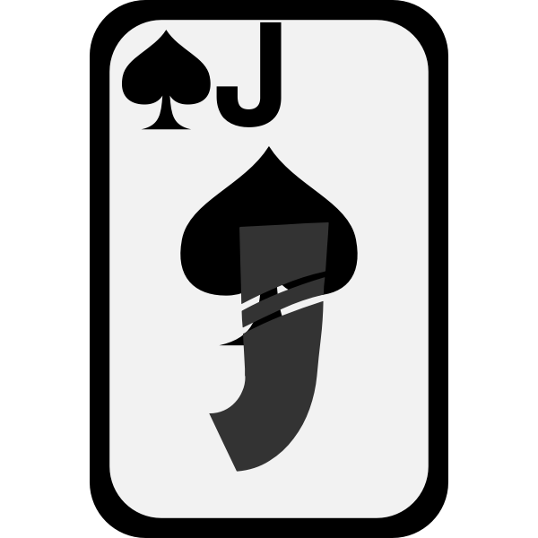 SVG Jack of Spades funky playing card vector clip art