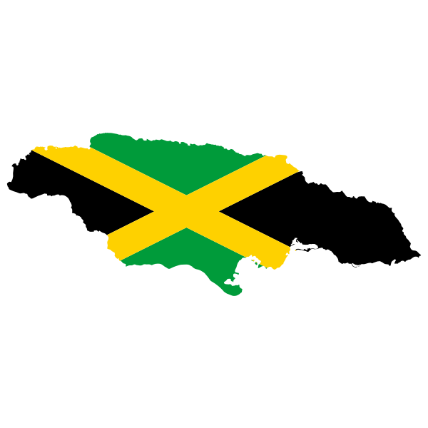 SVG Jamaica039s map with flag