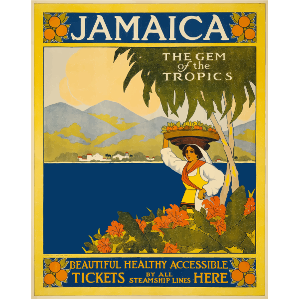 SVG Jamaican tourist poster