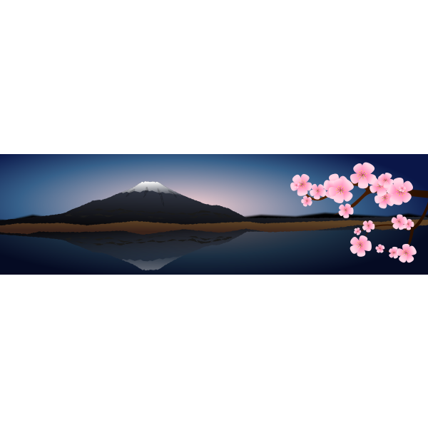 SVG Japan evening landscape vector image
