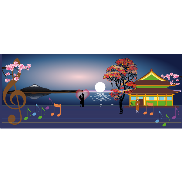 SVG Japan scenery vector image