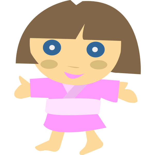 SVG japanese character girl